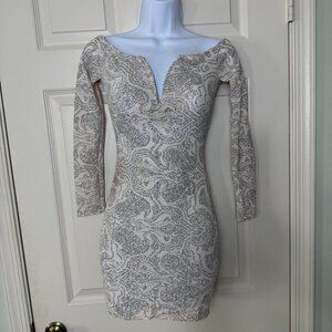 G by GUESS Beige Sequin Bodycon Dress - XS
